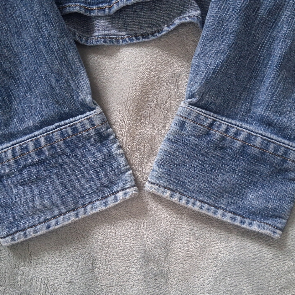 Vintage Tommy Hilfiger Denim Shirt Youth Blue Button Up Long Sleeve M - Picture 11 of 15